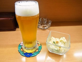 あずま食堂  - 生ビール ＆ ポテトサラダ