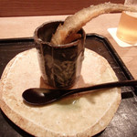 虎白 - 天竜川鮎のタスマニア産黒トリュフ入りミルクソースで(2016/7)