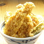 tendommotokame - 鶏ささみ天丼
