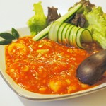 ゆるり 中華食堂 癒食同源 - 完熟トマトの海老チリソース