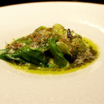 TACUBO - 2016/7_サザエ、レタス マッシュポテト、アンチョビを効かせたソース