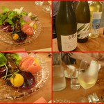 エスパイ クック コウベ - 季節の野菜サラダ・・ブラックキャロットのジュレ添え！白ワインをボトルで・・