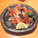 京都 丹波黒地鶏かずき - トマトと茗荷のサラダ  2016/07