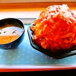 海鮮パーク - カニ玉丼 男盛り(あら汁付)