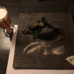 那珂川の天然鮎とビール