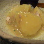 聖護院 - ふかしじゃが芋の和風ガーリックバター凍りフォアグラきざみ