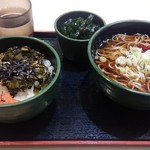 ゆで太郎 - 2016/4 レビュ21回目 高菜明太ごはん 360円 +　わかめ（サービス券利用）