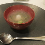 食堂セゾンドール - 大分産鱧とじゅんさいの梅コンソメ