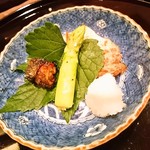 北新地 湯木 - 鰻八幡巻きと西京焼き