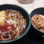 ゆで太郎 - 2016/7 レビュ22回目 コロッケそば + コロッケ納豆丼