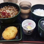 ゆで太郎 - 2016/7 レビュ22回目 納豆 360円+　コロッケ（サービス券利用）