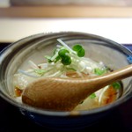 菊鮨 - ［2016/07］酒肴① 山芋のシャーベット 茗荷 かいわれ