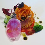 Le vrai - 「三河産鯵の炙り　クスクスのタブレ」のアップ