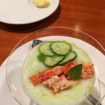 Restaurant Re: - きゅうり、花咲蟹、かぶ、梅酒のジュレ