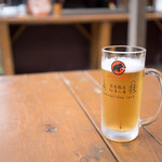 行者小屋 - ジョッキが可愛い生ビール800円です^^