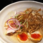 鶏 soba 座銀 本店 - 1607_座銀_(限定)限界特濃＠900円_自分でﾄｯﾋﾟﾝｸﾞ乗せます！