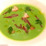 chez le mak - 【2015年7月再訪時】おひとりさま限定のコースBachelor（3,300円）のスープ。