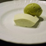 両忘 - ピスタチオのジェラートとパンナコッタ
