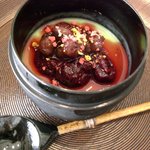 とよなか桜会 - ☆抹茶の杏仁豆腐をベリーソースで!(^^)!☆