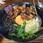 鉄火 - 売れ筋ナンバー１の焼肉ビビンバ丼の肉Ｗ大盛りでです