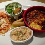 オーブン亭 - ダブルチーズのトマトソースパスタとオムライスグラタン