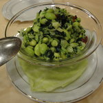 川菜館 - チンゲン菜と枝豆の和え物(\1050)