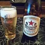 縁伝 - 中津じゃ大変珍しい サッポロ白ラベル   最近缶ビールが出て  ちょっとレア感が・・嬉しいような そうでないような