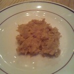 お通しは大山鶏とナンコツのムースだよ