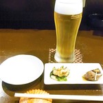 KAKIYA シェル＆シュリンプ - スーパードライ生中￥４８０