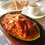 オリオン　スイート - ナポリタン、ナポリタン&ワッフルセットはお飲物、ワッフルのフルセット♪1050円～