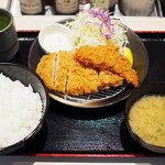 松のや - ロースかつ＆ささみかつ定食（ライスは無料で大盛）