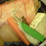 赤坂 ひかわ - 大根、人参、ゴボウ、茄子、豆腐、さやえんどうの煮付