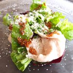 AU GAMIN DE TOKIO table - ランチコース 2800円 の松坂豚ロースの冷しゃぶサラダ、焦がしアンチョビソース