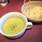 コンタディーナ - 【パスタコース】えんどう豆のスープ