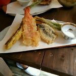 ヒコタロウ - メインの天ぷら（海老、いわし、なす、サツマイモ、いんげん）