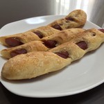 粉とクリーム - 食べやすい長さで切断。自宅にて