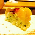 鮓 きずな - 突き出し、【愛媛】ひらあじ 棒鮨!!