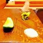 鮓 きずな - つまみ用に、塩・スダチ・山葵・けん!!