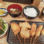 お好み焼 鉄板焼 おおにし　 - 串かつ定食650円（税抜き）