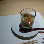 鮨 弁慶 海 - にぎりそばセット（冷製ののっぺ）