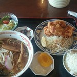 中華料理 盛龍 - 唐揚げセット　味噌ラーメン