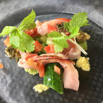 Felicelina - 須崎漁港より日戻り金目鯛の炙りカルパッチョ仕立て レフォールの香りと