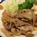 魚や一丁 - 201608  一丁  ★豚バラ生姜焼き定食（750円）★コーヒー（ドリンクバー）付き、ご飯お代わり無料(^-^)/  ※味噌汁