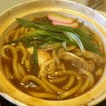 手打ちめん処　しら川 - 定食　味噌煮込みうどん。手打ちめん処　しら川（愛知県豊田市）食彩品館.jp撮影