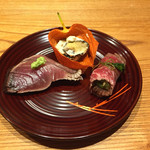 塩でいただく鰹が旨い