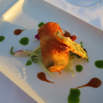 La Terrasse Cuisine & Lounge - お魚のコース：海老のスカモルツァチーズ巻き揚げ
