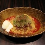 中華そば くにまつ - 汁なし担々麺(2倍）＋温泉玉子