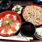 八丁堀応援酒場 - 八丁堀応援酒場 ＠八丁堀 まぐろ漬け丼セット ８００円