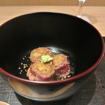 神保町 傳 - 焼きなすに和牛のサーロイン