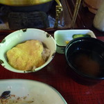 うかい鳥山 - 【2016.7】麦とろ御飯　味噌汁　香の物…お櫃にひとりたっぷり2膳分！